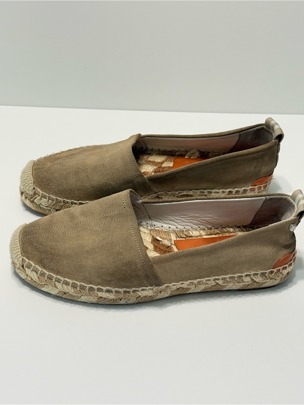 Rag & Bone Suede Leather Flats Espadrille Slip-On Tan Neutral Women Size 7